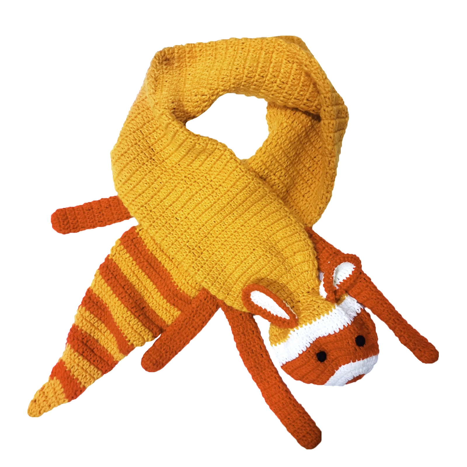 Cute Fox Scarf Animal Style Crochet Handmade Knitted Winter Warm Wraps