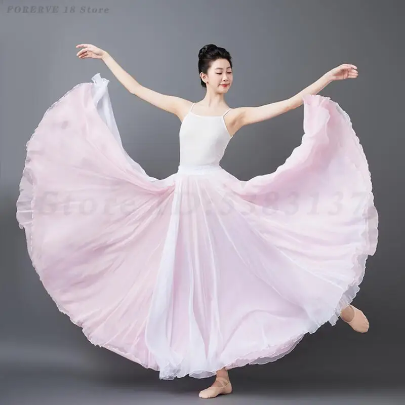 Gonne Lunghe Classiche da Ballo per Donne, Abito da Danza Bicolore, Gonna per Flamenco, Tango e Danza Latina, Costumi per Spettacoli e Festival