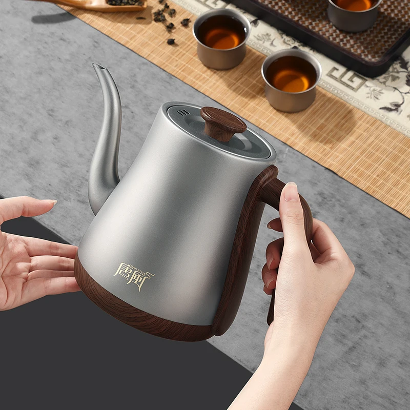 Factory Custom Pure Titanium & Stainless Steel Rechargeable Electric Tea Kettle Cordless for Home & Hotel Use