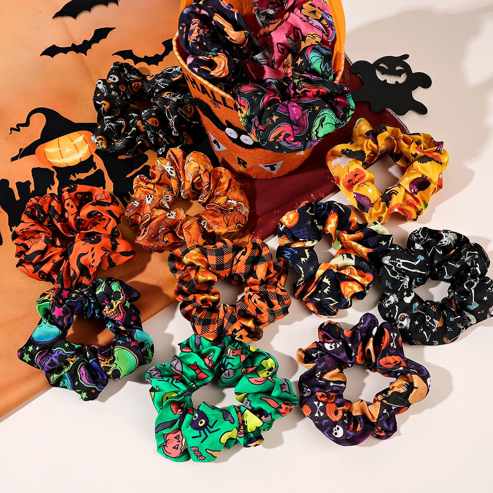 

Halloween Scrunchies Hair Accessories for Women Elastic Hair Bands for Girls Scrunchie Fashion Ladies Headdress Female Headwear