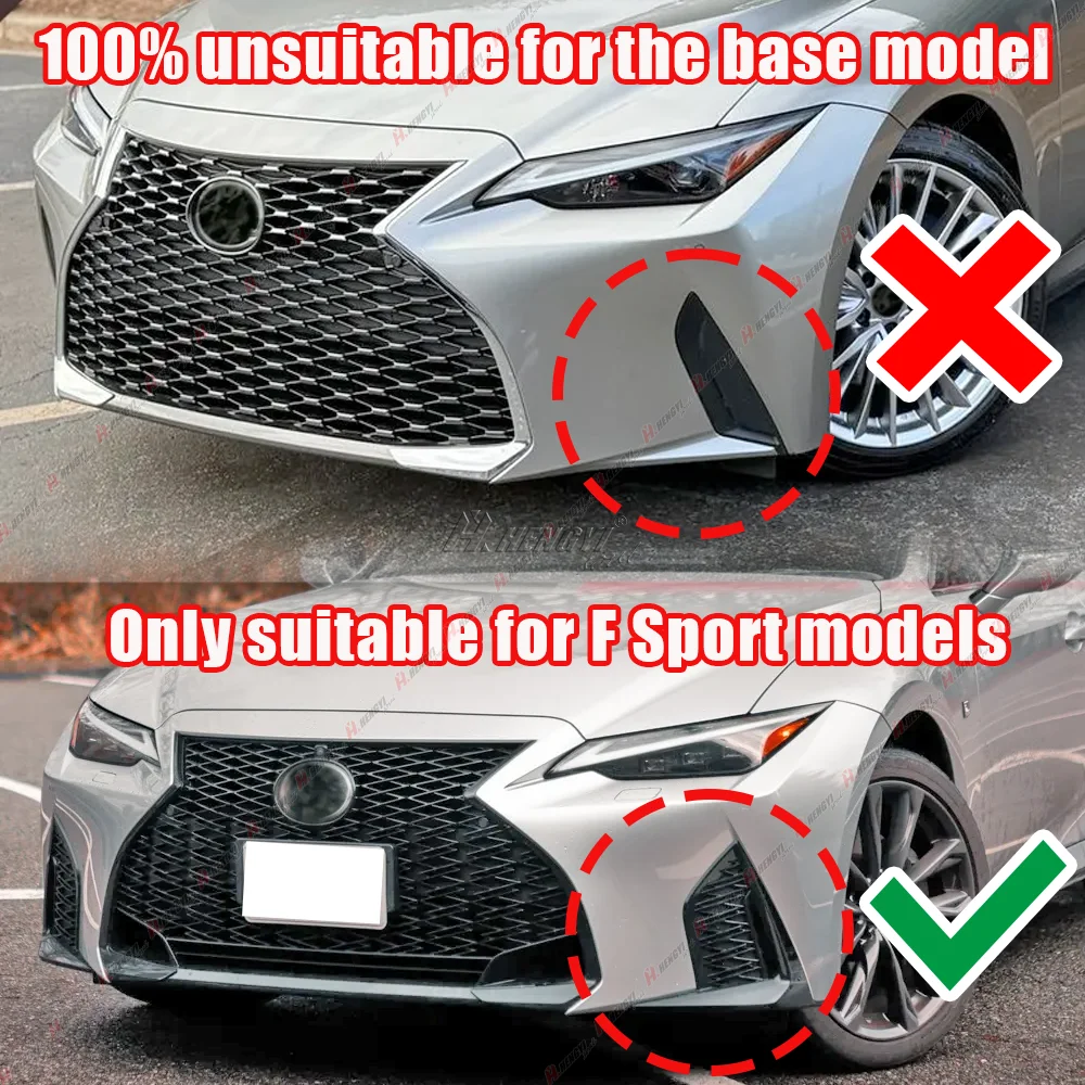 1 Set For 2021-2022 Lexus IS350 IS500 F-Sport V-Style Front Bumper Lip Car Accessories Body Kit Glossy Black Modification Body Kit