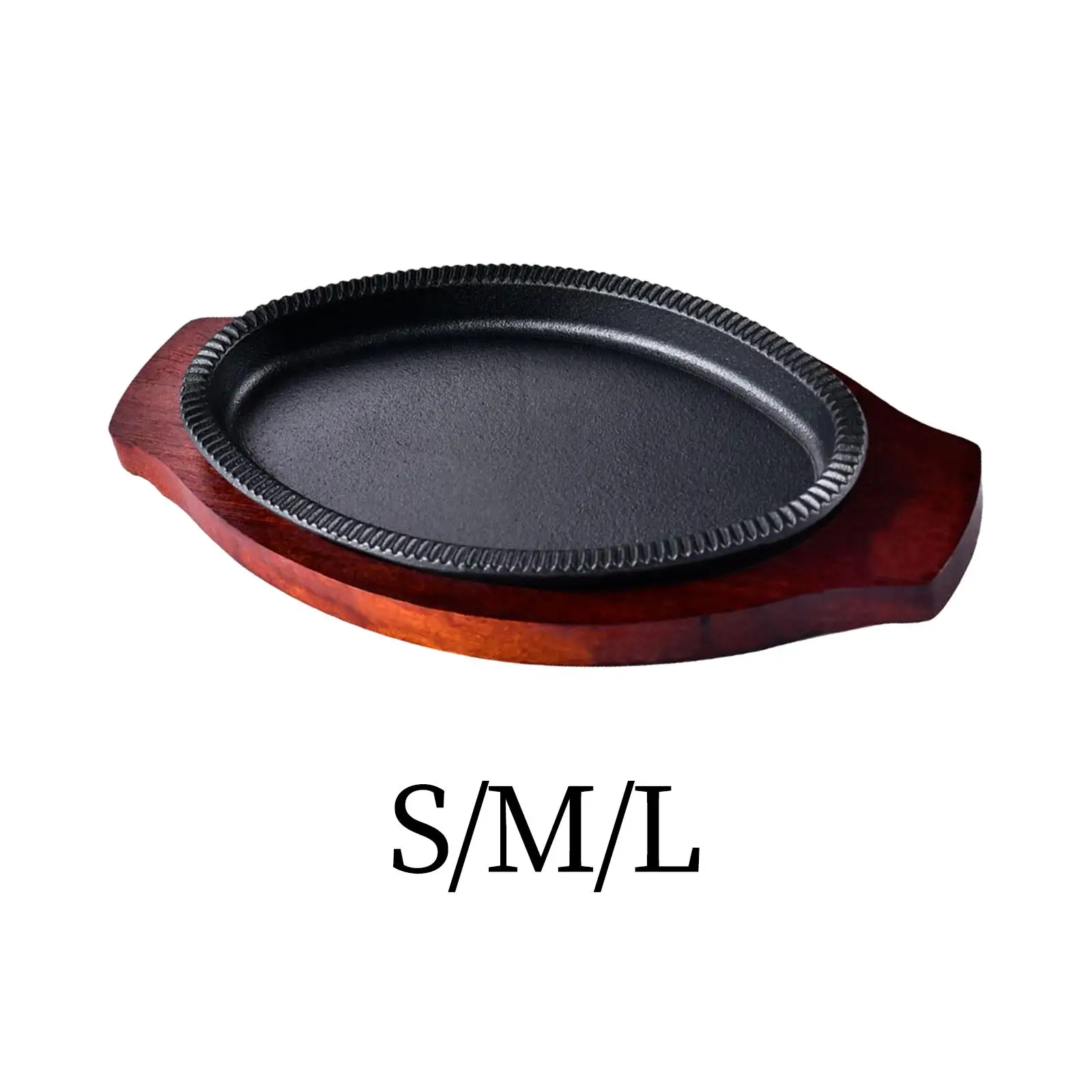 

Griddle Steak Plate Oval Shape Durable Japanese Nonstick Tray Sizzling Steak Plate Fajita Server Plate for Stovetops Kitchen
