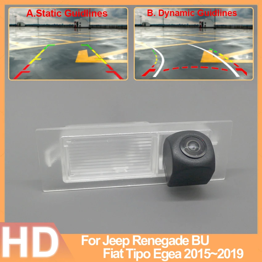 

HD 1280*720 Fisheye Rear View Camera For Jeep Renegade BU Fiat Tipo Egea 2015~2017 2018 2019 Car Vehicle Parking Accessories