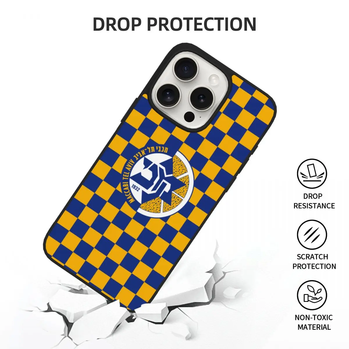 Israel Maccabi Tel Aviv Bc Apple Pc Telefoon Case Beschermhoes Draadloos Opladen Beschermhoes