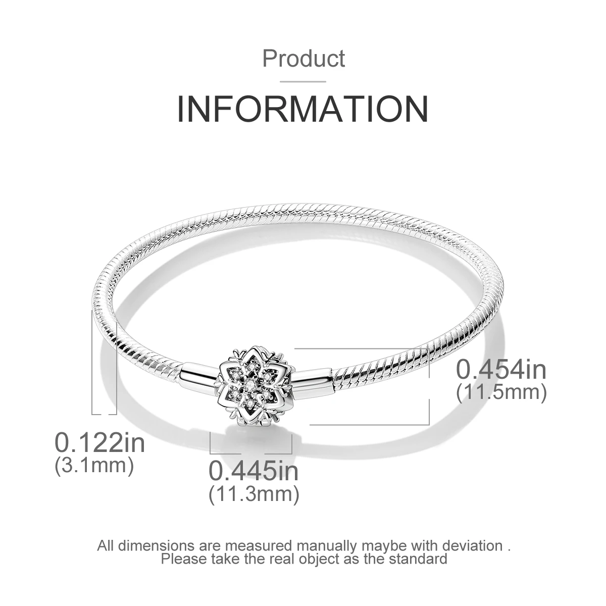 925 Sterling Silber Original Schlangenkette Herzverschluss Perlen-Sicherheitskette Armbänder Passend für Charms DIY Schmuck für Frauen – Detail 36