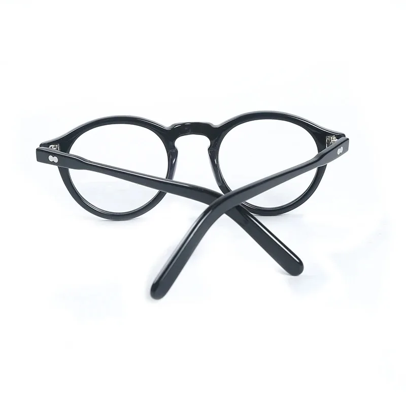 Runde Vintage-Acetat-Brille im Johnny-Depp-Lemtosh-Stil für Herren und Damen, Computerbrille, Luxusmarken-Brillengestell – Detail 16