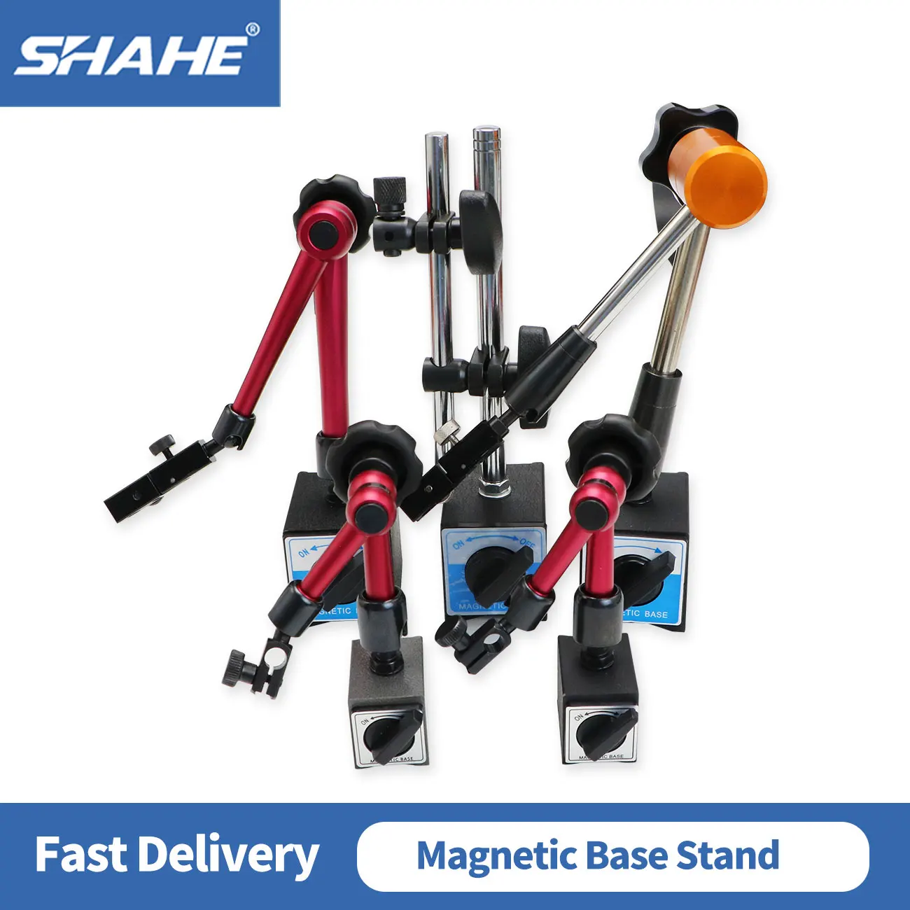 

SHAHE Magnetic Base Stand with Fine Adjustment Adjustable Holder for Digital Dial Test Indicator Gauge