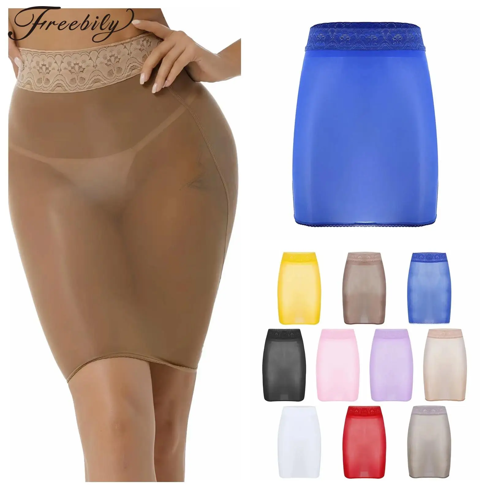 

Сексуальная женская юбка, женская кружевная лоскутная юбка с высокой талией, полупрозрачная глянцевая эластичная облегающая юбка-карандаш, женские мини-юбки