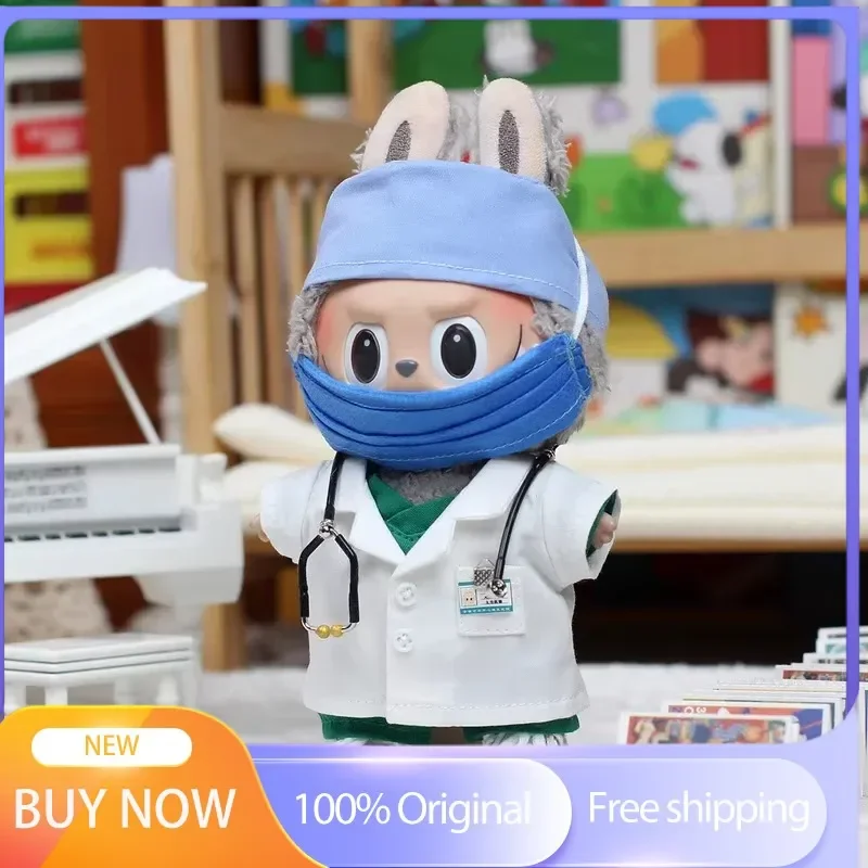 

In Stock 17cm For Labubu Clothes Cute Doll Cosplay Doctors Nurse Uniform Mini Costume Outfit Dolls Decoration Accessories Gift