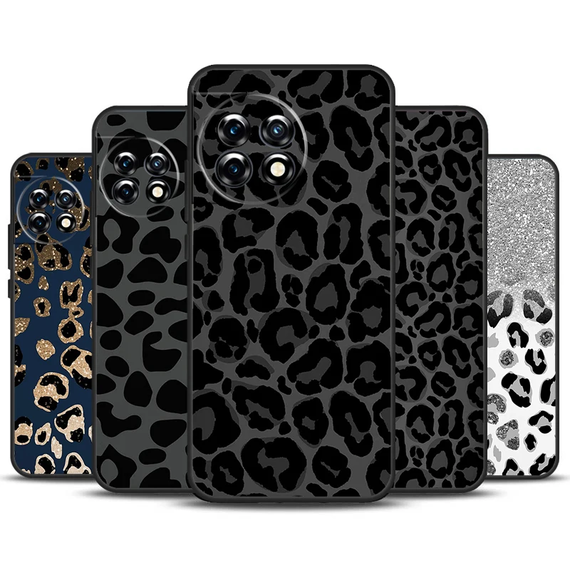 Leopard Print Black Cheetah Pattern Case For OnePlus 12R 10T 10R 9RT 9 10 Pro OnePlus 12 11 Nord 3 2T CE 2 Lite N20 N10 Cover