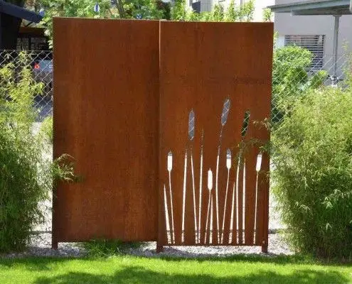 Laser Cut Corten Steel Divider Decorative Metal Room Separator Screens