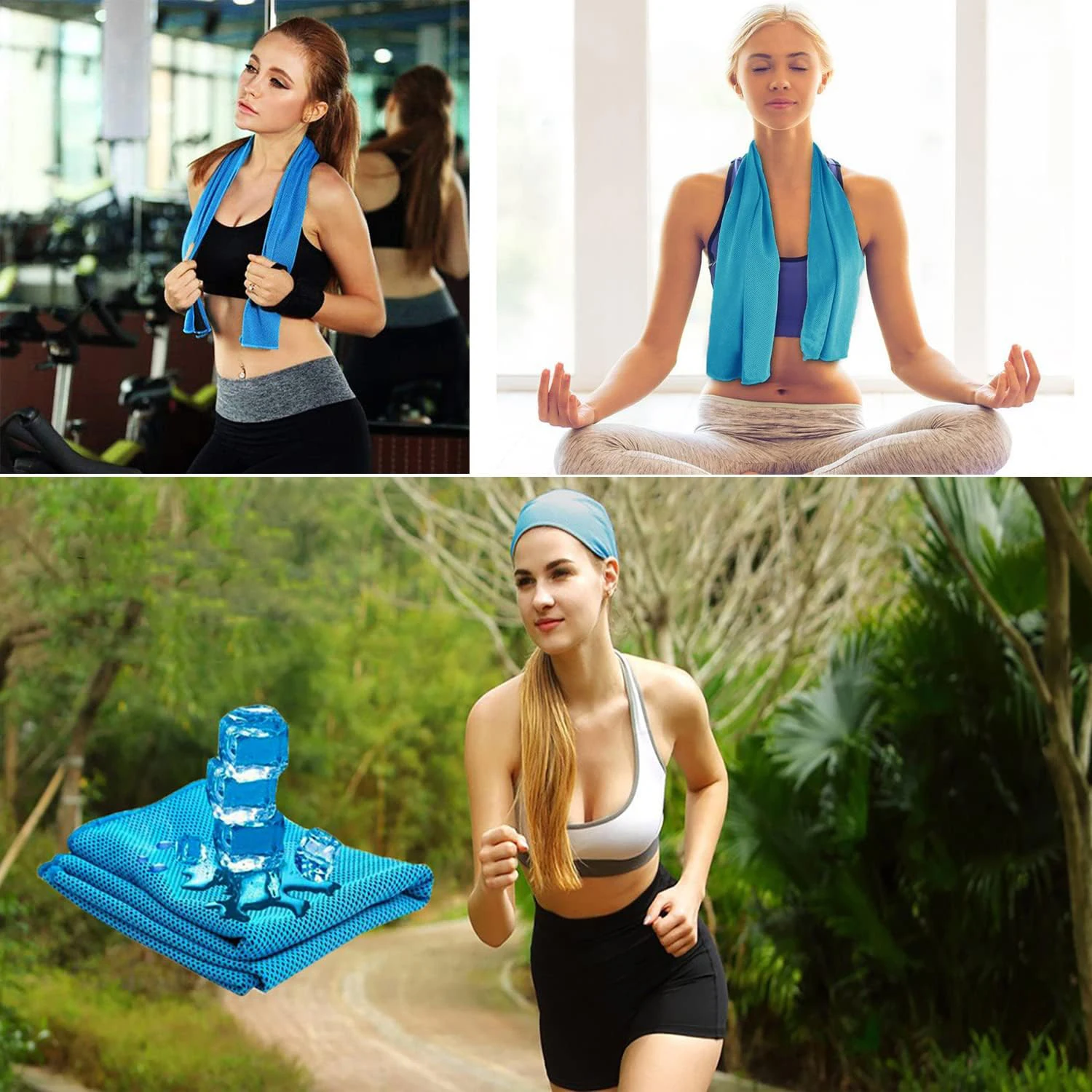 5Pack Cooling Towels, Sweat Towels Cooling Towels for Neck and Face,  Yoga, Camping, Running, Fitness, Workout & More Activities