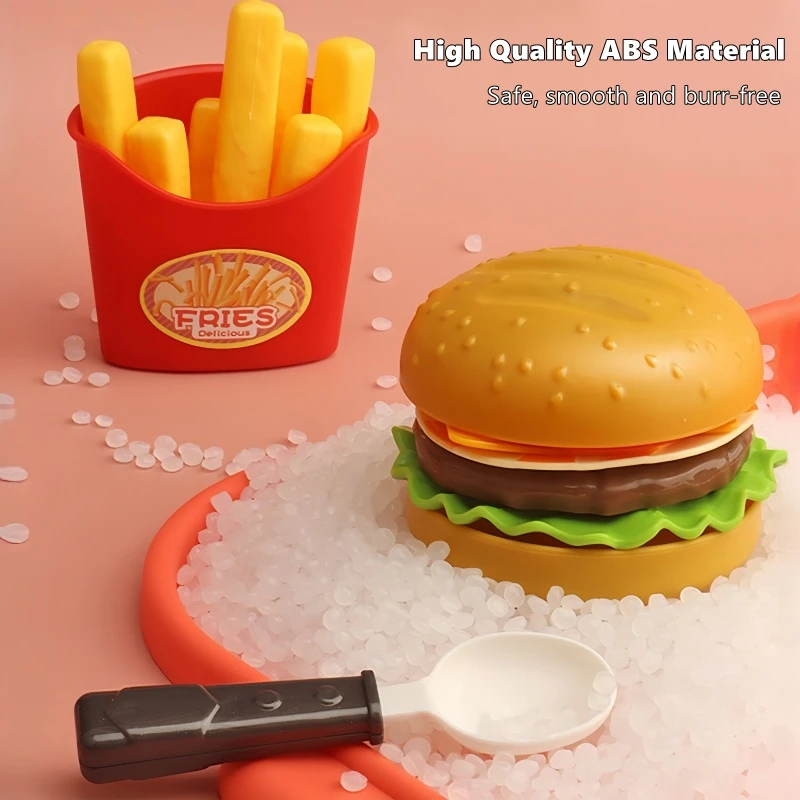 40/60/82 個子供ごっこ遊びキッチンおもちゃシミュレーションハンバーグピザフライ食品調理ゲームインタラクティブおもちゃ男の子女の子ギフト