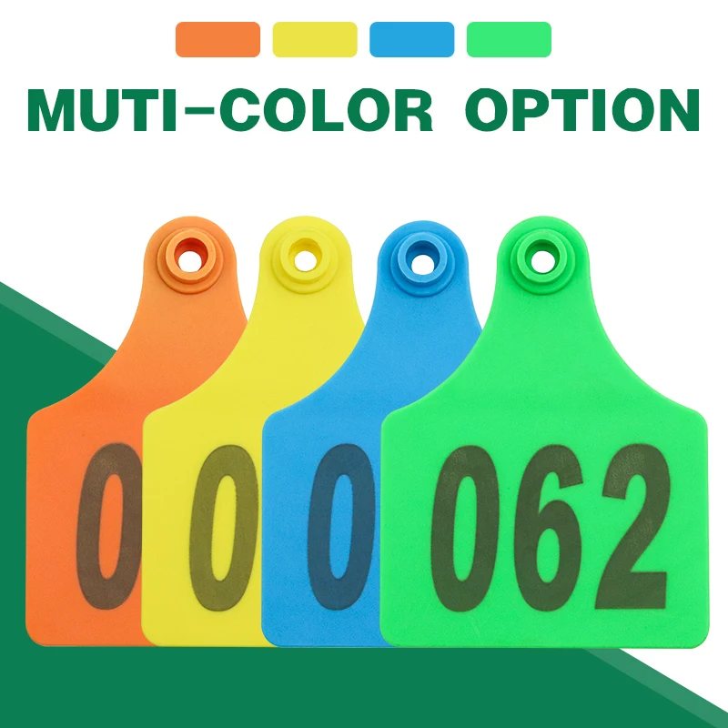 100 Buah Tanda Tag Telinga Tebal Sapi Ternak dengan Tanda Kata Anting Kepala Tembaga Kartu Identifikasi Hewan Ternak 001-100