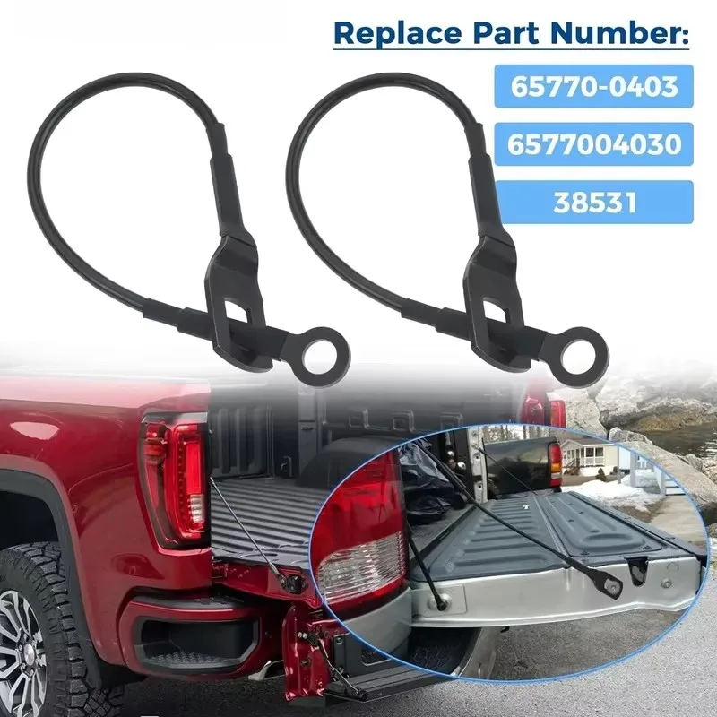 For Toyota Tacoma 1995-2004 65770-04030/0C020 1 Pair Black Car Rear Tailgate Cables Lift Gate Support Strap Hinge Bushing Insert