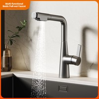 Kitchen Mixer Tap Pull-out Bathroom Faucet Deck Mounted Universal Rotation Sink Faucet Laundry Cabinet Faucet Cold Hot Water Tap