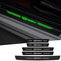 Carbon Fiber Car Door Sill Threshold Tape Decals Luminous Stickers for Geely Emgrand MK Panda Binray Coolray SX11 Atlas EC7 EV8