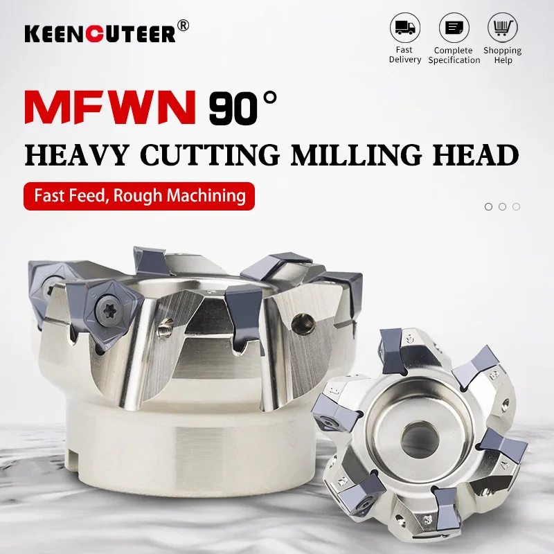Corte Pesado Fresagem Cabeça do Cortador Fast Feed Face Indexable End Mill Torno Cnc Wnmu0806 Mfwn90 Mfwn90063r