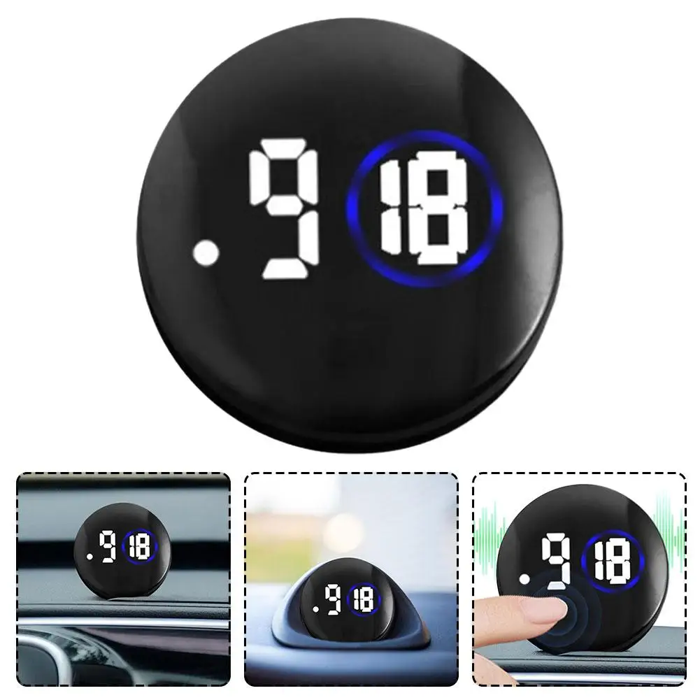 Mini reloj para salpicadero de coche, relojes analógicos luminosos, reloj Digital para coche, pantalla sensible al tacto, relojes automáticos, decoración Interior