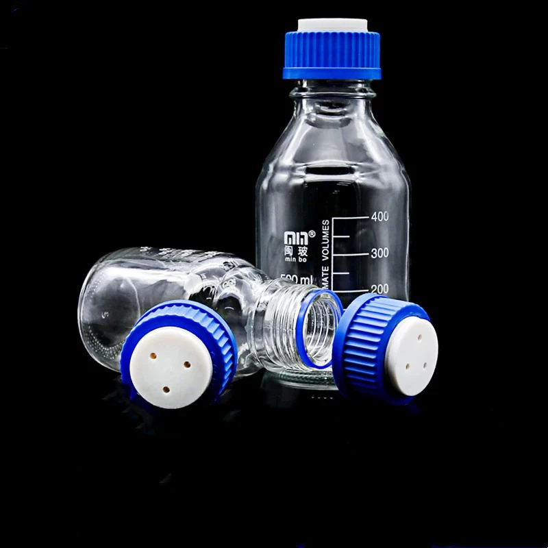 100ml  Lab Blue Cap Liquid Phase Mobile Phase Bottle, Screw Mouth Storage Bottle ,Chromatography Liquid Phase Solvent Bottle
