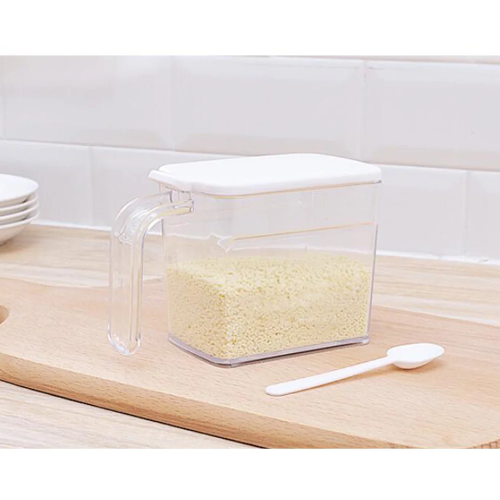 

3pcs Transparent Seasoning Bottle Set Creative Style Condiment Jar Storage Container With Dustproof Lid Spoon Base Stand For
