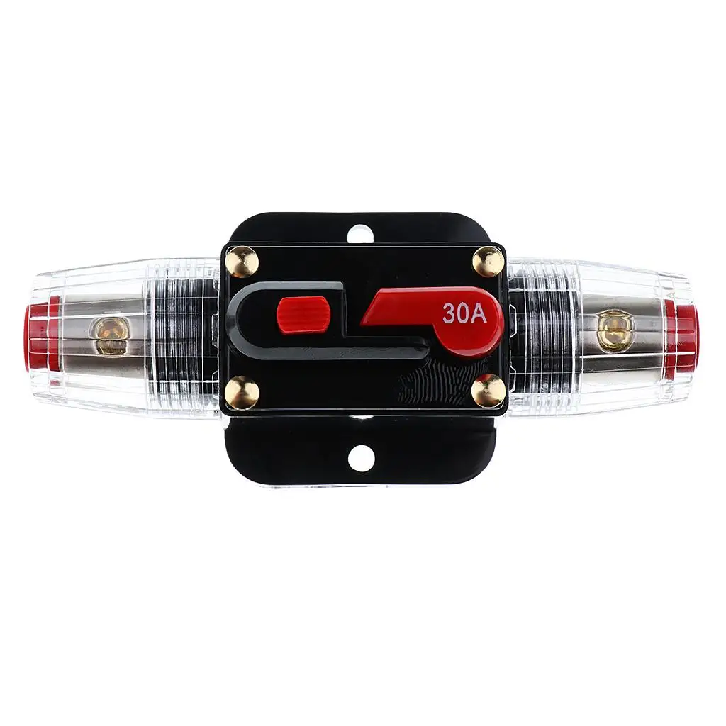Automotive Inline Circuit Breaker Reset Fuseholder for Car Fuse Kit Panel Mount Audio Video DC 12v 24v