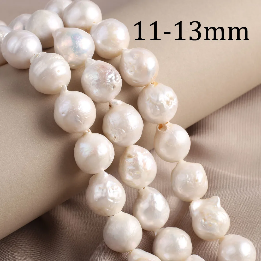 

11-13mm Baroque Round Pearl High Quality Natural Freshwater Pearls Loose Spacer Beads for Jewelry Making DIY Necklace Accessory