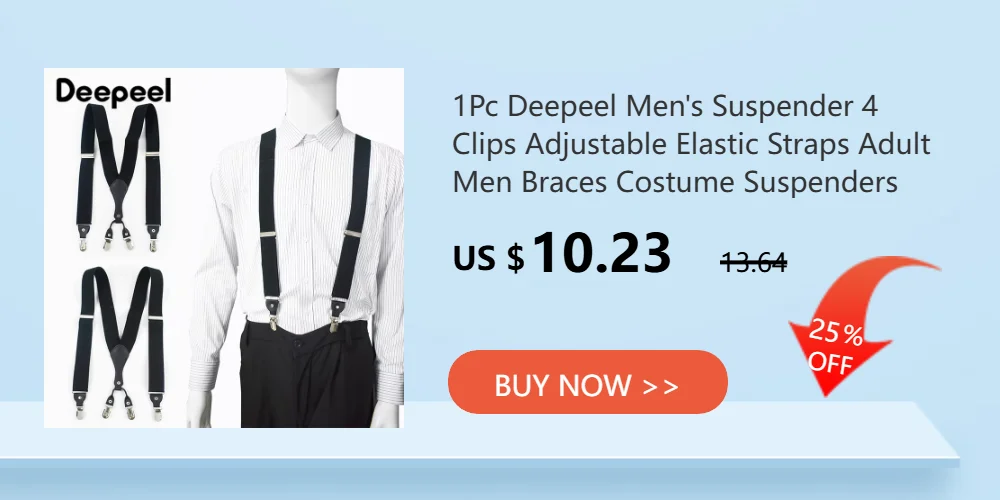 Deepeel 2.5*100cm Men Suspenders 4 Clips Elastic Adjust Strap Harness Adults Man Braces for Pants Hanger JockStrap Accessories