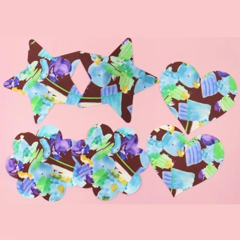Y5GC 1 Pair Nipples Stickers Disposable Nipple Covers Pasties Graffiti Pattern Breast Petals Chest Pads for Women Party Wear