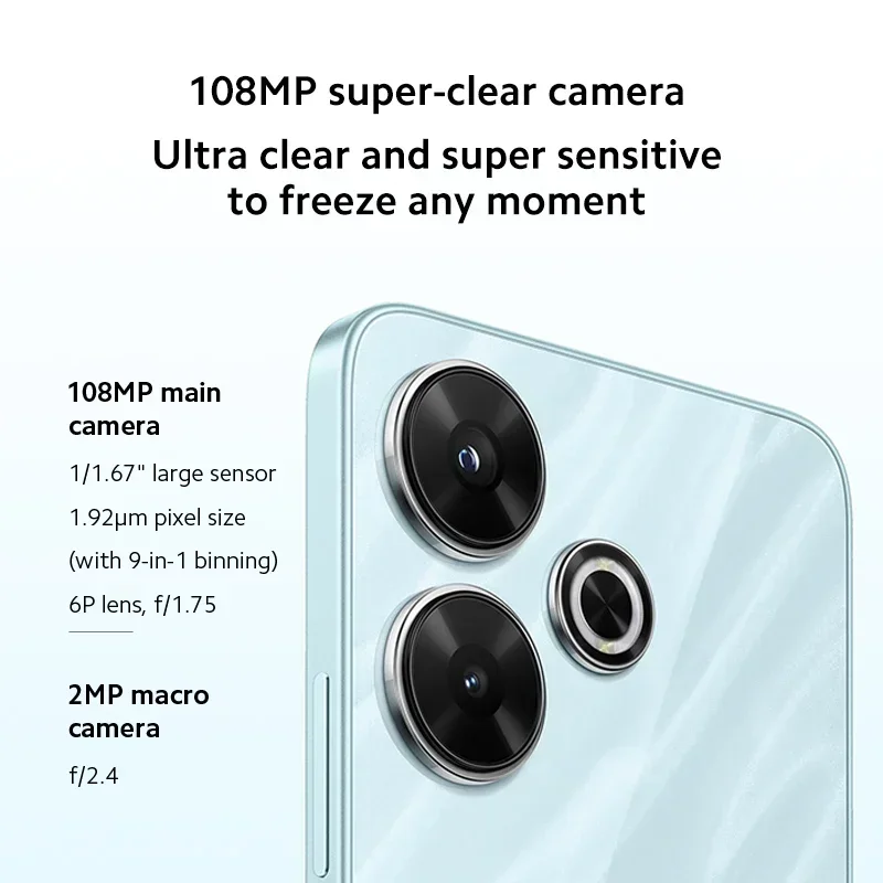 Global Version Xiaomi Redmi 13 Smartphone 108MP super clear camera MediaTek Helio G91 Ultra 33W fast charging 5030mAh battery