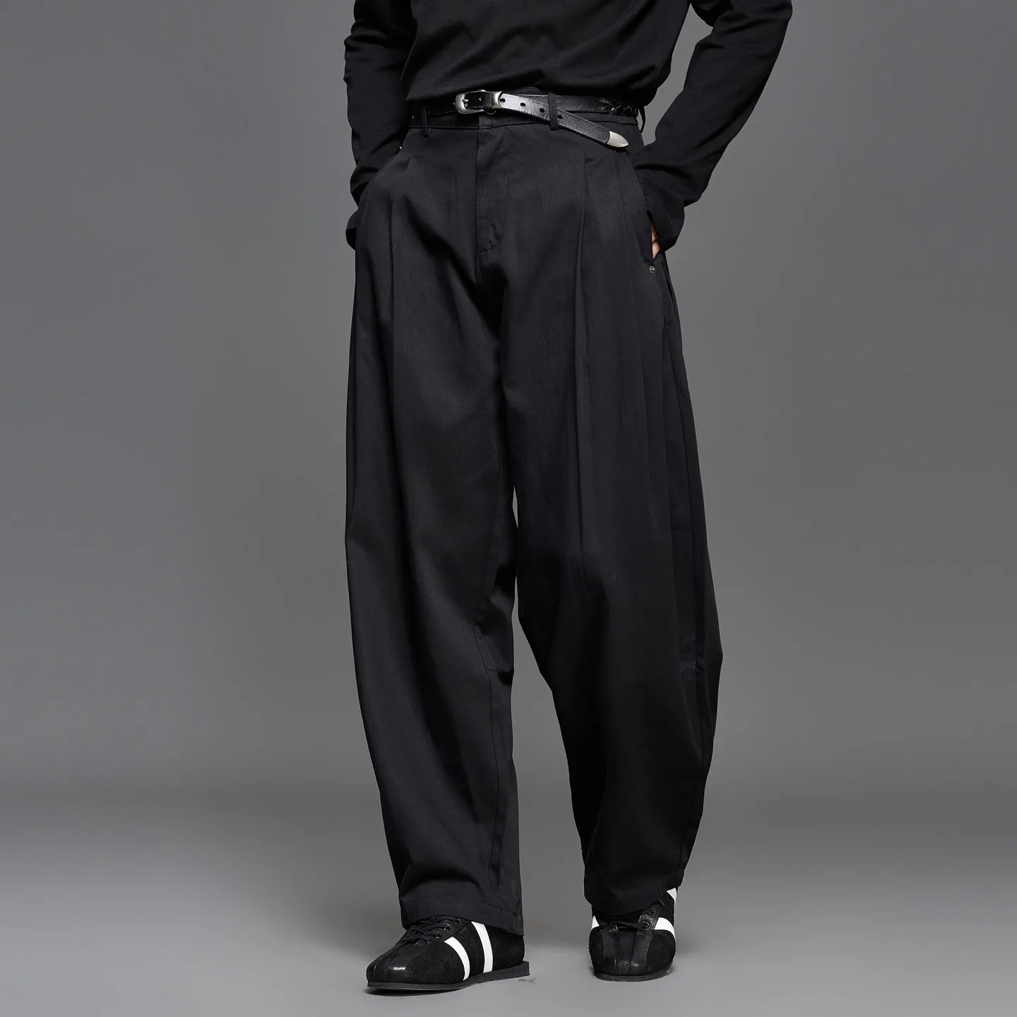 High Quality Lyocell Cotton Minimalist Style Wash Matchet Pants Men's Loose Fashion Straight Wide Leg Pants