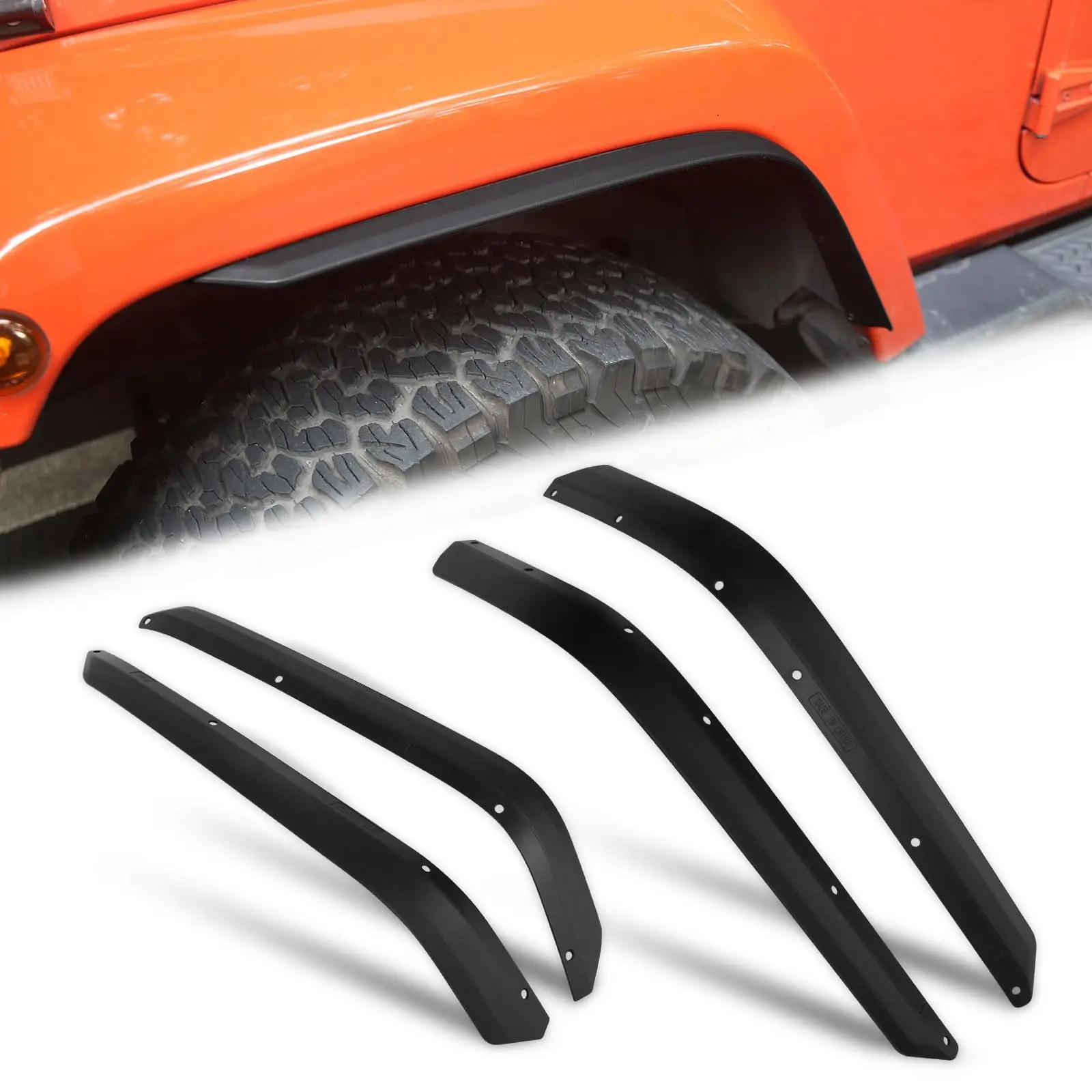 Front Rear Fender Flares Trim Extension Protector For 2007-2018 Jeep Wrangler JK JKU Off Road Wheel Flares Liner Car Accessories