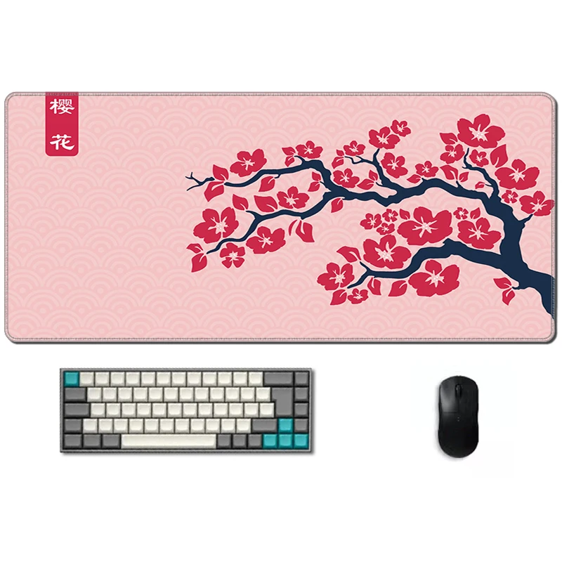 

Pink Sakura Mouse Pad Cherry Blomssom Office Deskmat Pc Accessories Laptop Hd Table Rug Japanese Large Gamer Mousepad 900x400