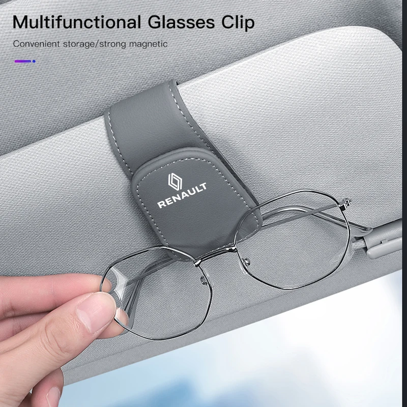 

1Pcs Car Sun Visor Sunglasses Clip Universal Ticket Card Clamp For Renault RS Clio Megane 3 4 Captur Trafic Twingo Scenic 2 Zoe