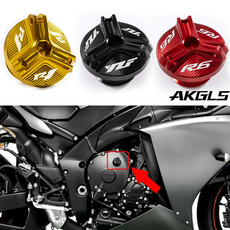 For Yamaha YZF R1 R3 R6 R7 R1M YZFR1 YZFR3 YZFR6 YZFR7 Motorcycle CNC Engine Oil Filler Cap Oil Plug Cover Accessories YZF-R1 R6