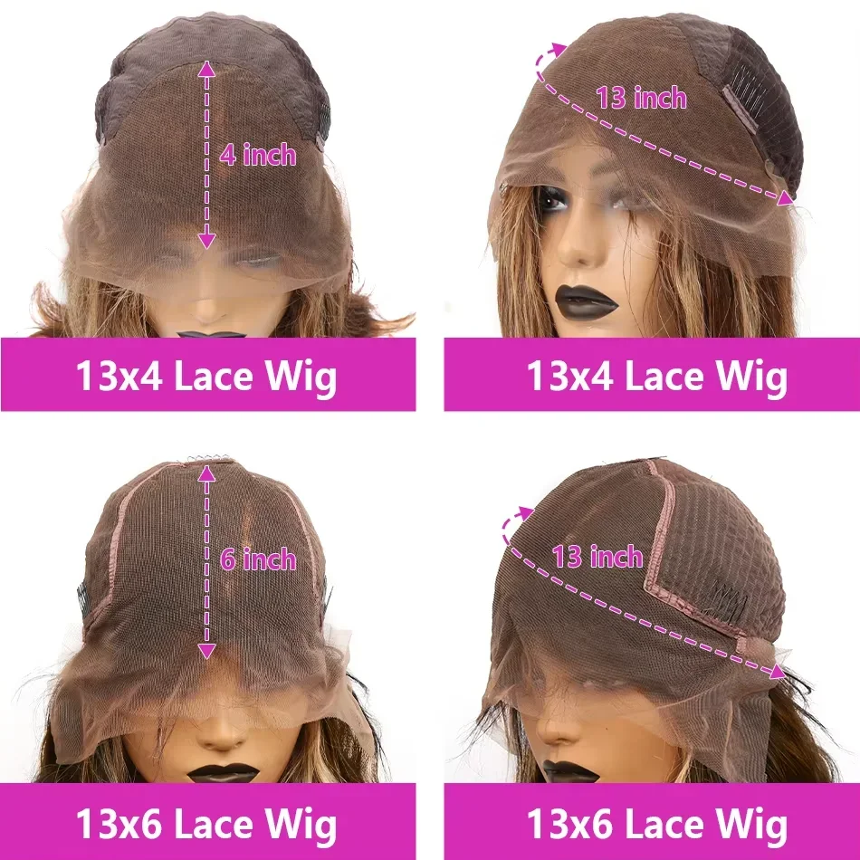 Sophia-Perruque Lace Front Wig Naturelle Lisse, Cheveux à Reflets Colorés, Densité 200%, 13x6, Transparent HD, pour Femme