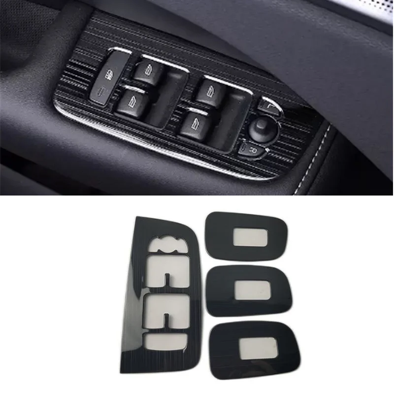 

4Pcs/lot Stainless Steel Auto Window Lift Panel Decoration Cover for 2018 2019 VOLVO XC60 Car Accessories