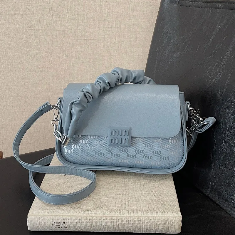 

Vintage Leather Messenger Purse - Fashion-Forward Crossbody Bag With Square Shape & Textured Surface Detailing