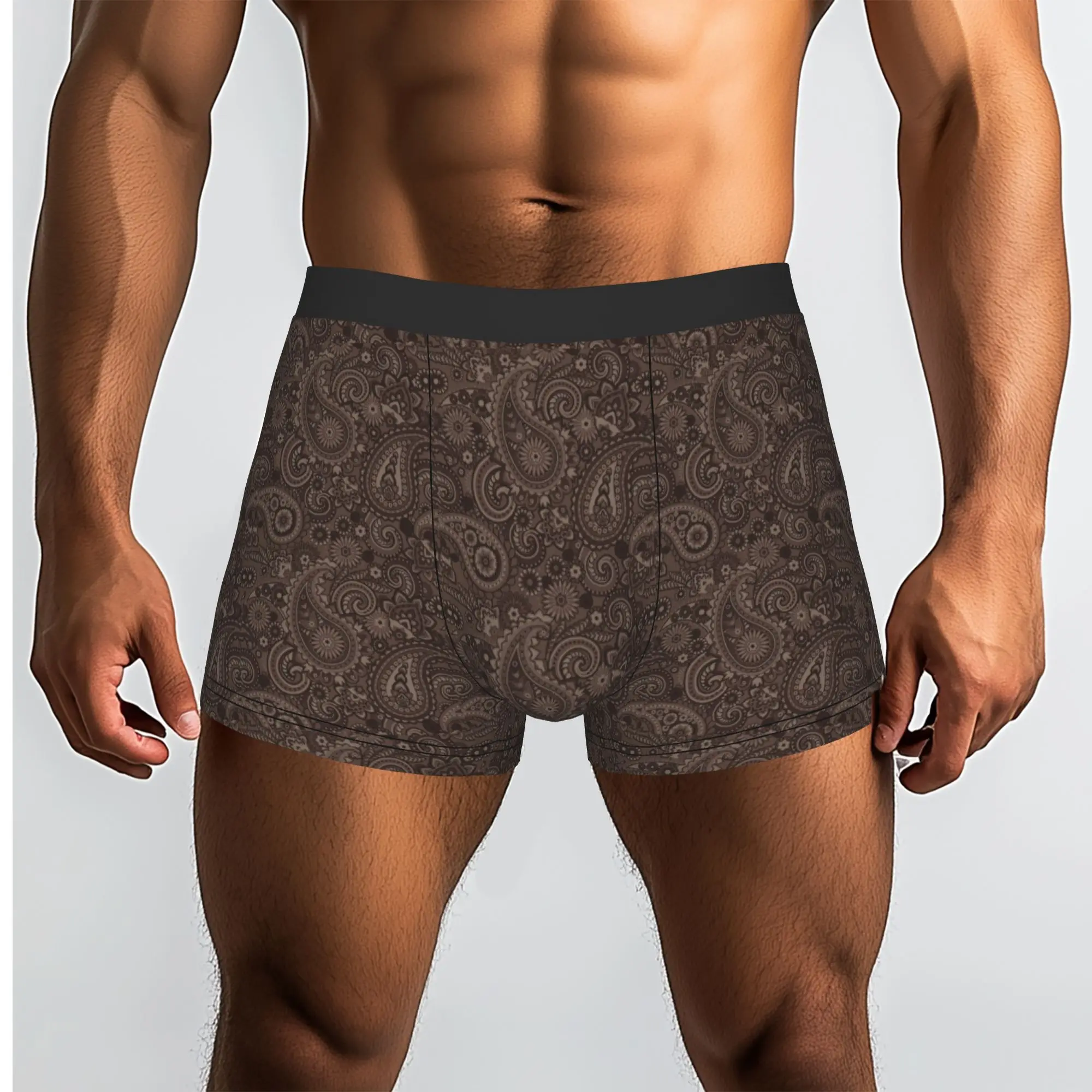 Customized Male Cool Bohemian Style Bandanna Paisley Pattern Underwear  Boxer Briefs Breathable Shorts Panties Underpants