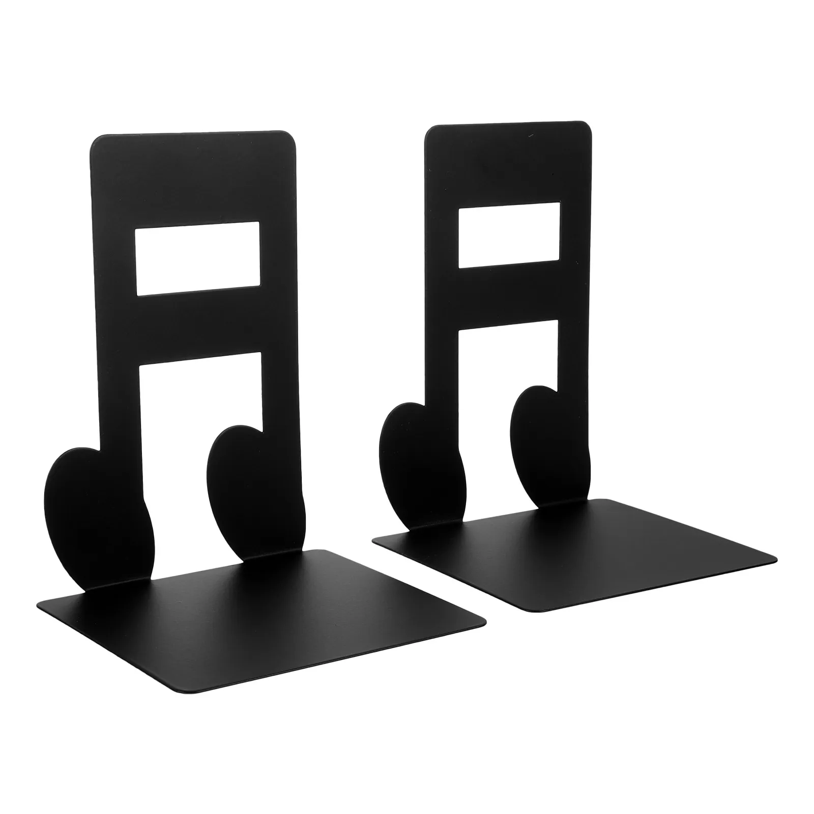

1Pair Note Shaped Iron Bookends Strong Stable Metal Book Holders for Desktop Study Room Living Room Office Decorative Book