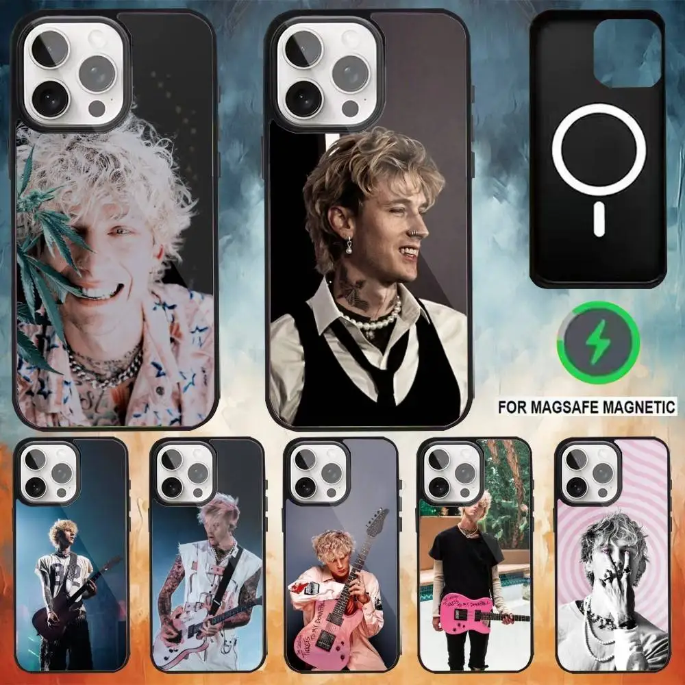 

M-Machine Gun K-Kelly MGK Phone Case For iPhone17,16,15,14,13,12,11 Plus,Pro Max Magnetic Magsafe Wireless Charging