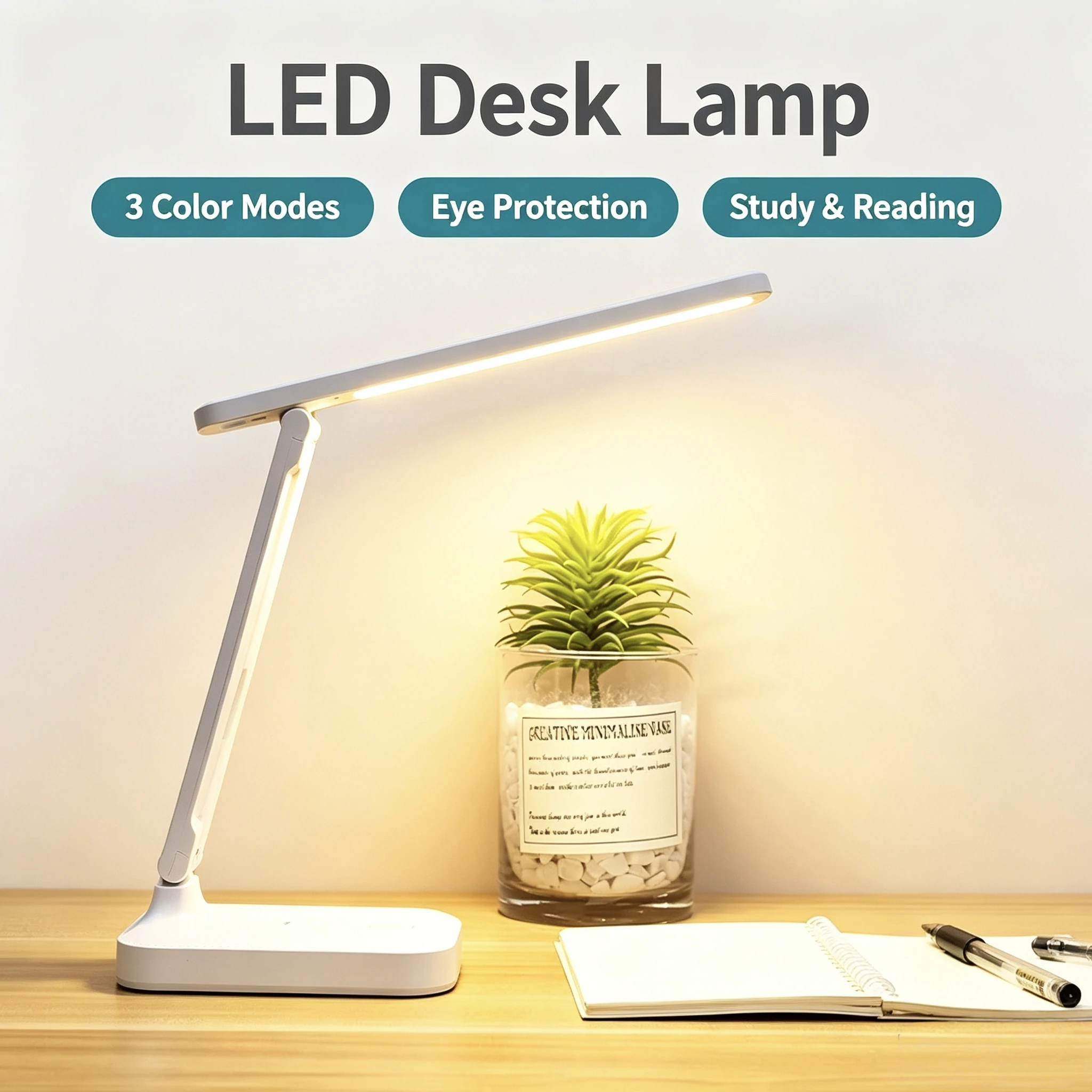 Foldable Eye Protection Desk Lamp USB Plug-in Supports Three-Speed Dimming Student Dormitory Reading and Bedr Desk Night Lamp