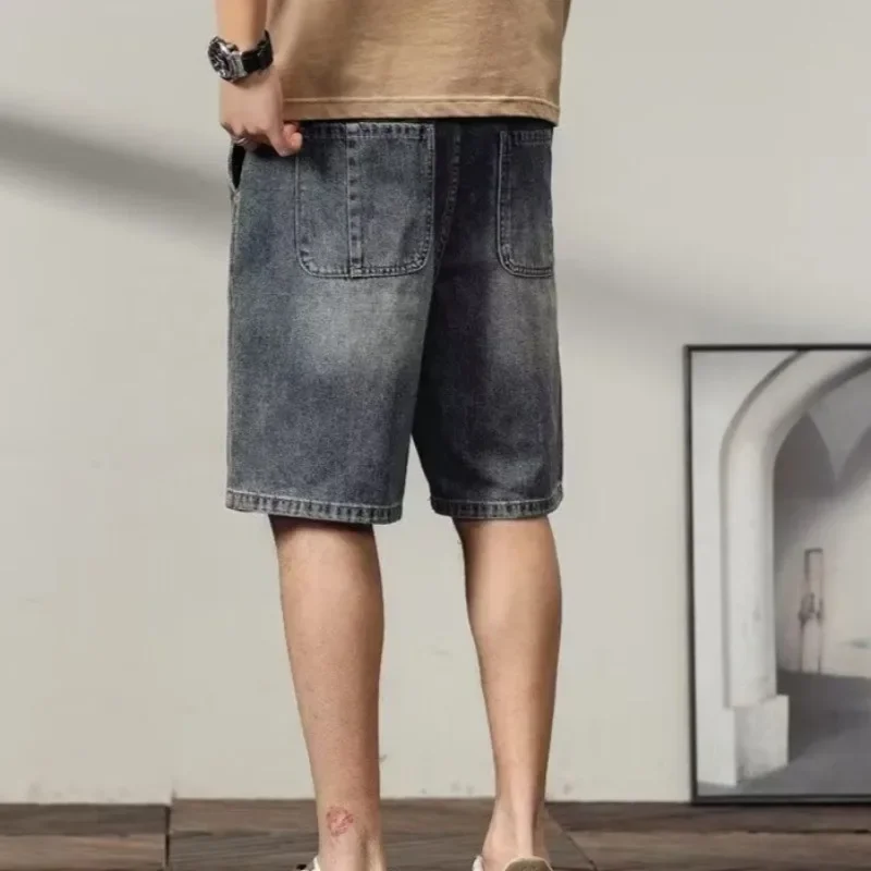 

Drawstring Skinny Bermuda Long Short Jeans Pants for Men Slim Man Denim Shorts with Pockets Half Vintage Designer New in Xxxl Xl