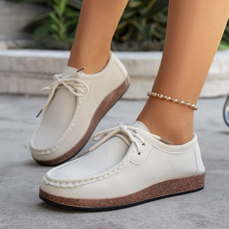 

Women's Casual Slip-On Flat Bottom round Toe Pure Color Knot Lightweight Fashionable Large Size Single Shoes