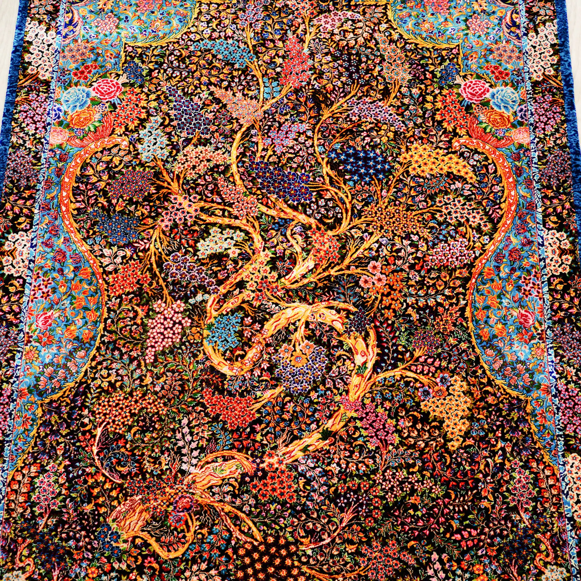 80x125cm Silk Turkish Carpet Old Look Stunning High Density Oriental Vintage Handmade Soft Rug for Premium Living Room Bed Decor - view 4