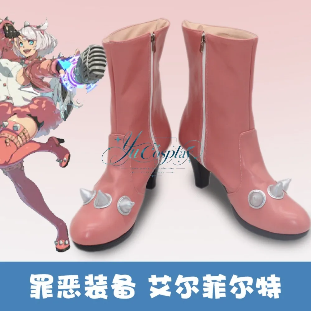 Elphelt Cosplay Boots Custom Made Valentine Pink Theme Anime Game Women Shoes