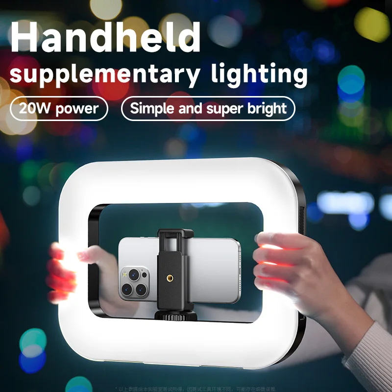 Handheld Ring LED Oplaadbaar invullicht Draagbare mobiele telefoon Live-uitzending Fotografie Desktop Selfie Light