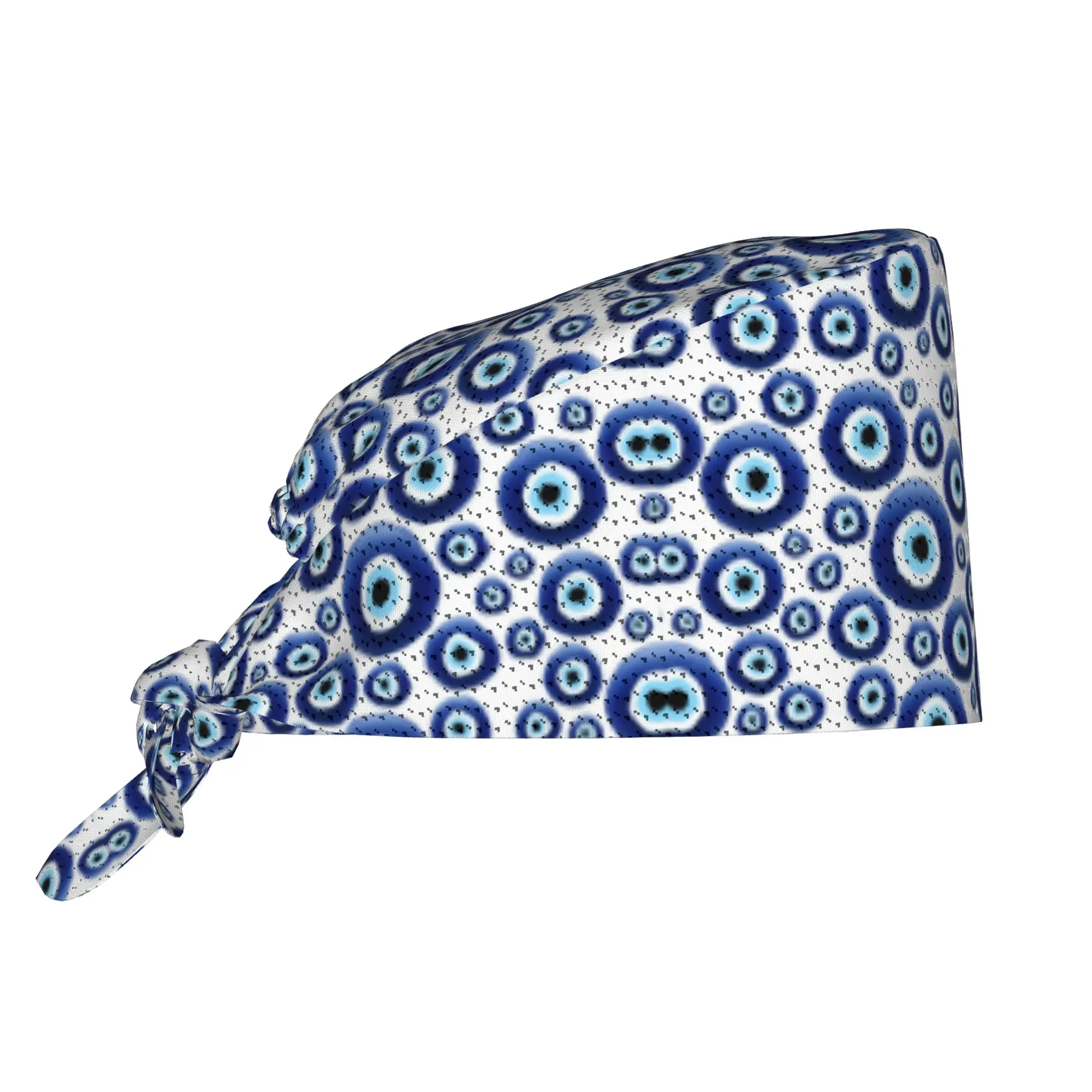 Mediterranean Evil Eye Protection Cleaning Working Cap Charm Amulet Hamsa Scrub Cap Surgicals Hat Nurse Scrubs Hat Nurse