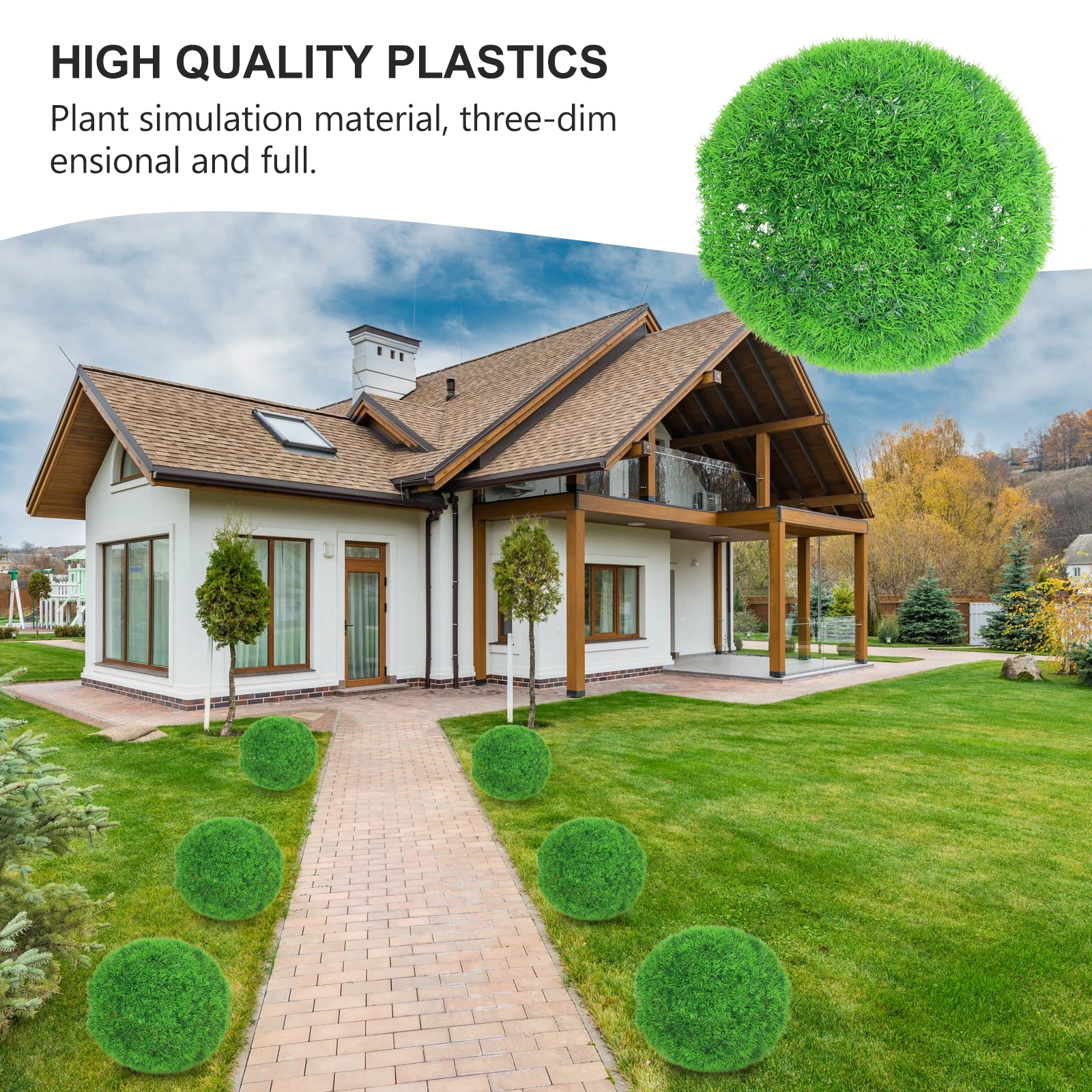 

1pc Simulation Grass Ball Artificial Plant Wall Decor Hanging Ceiling Ornament For Mall Fake Grass