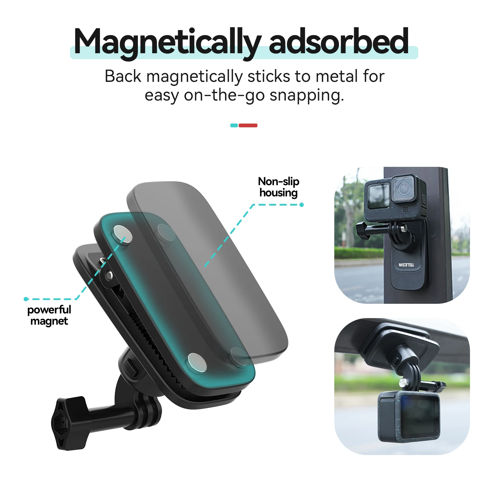 TELESIN Quick Release Backpack Clip Strap Mount Magnetic For GoPro Hero 12/11/ 10/9 Osmo Action 4 / 3 Insta360 Ace Pro Accessory